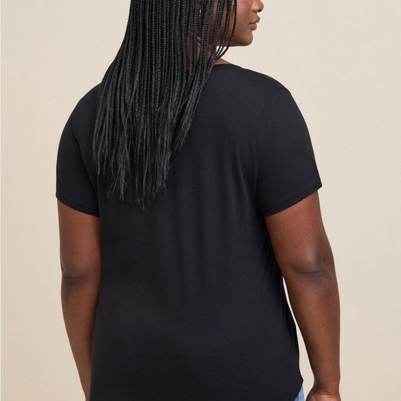 Torrid Black V-Neck Short Sleeve Tee - Picture 2 of 4